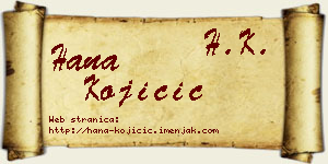 Hana Kojičić vizit kartica